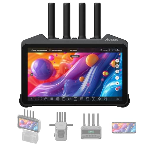 Accsoon CineView M7H Pro 4K60 Wireless Video Transmitter Receiver&Camera Monitor, 7" Camera Control 3D LUT HDMI 1200ft 60ms LAT., 4App Monitoring, Pair CineView M7 Pro/Master 4K(Lite)/SE 4K/HE/SE