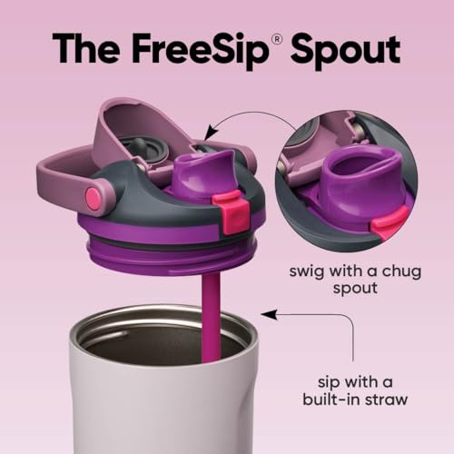 Image of Owala FreeSip Sway Insulated Stainless Steel Water Bottle with Two-Way Spout, Built-In Straw and Bucket Handle, Made for Travel, School, and Sports, 40oz, BPA Free, Leak Proof, Dreamy Field