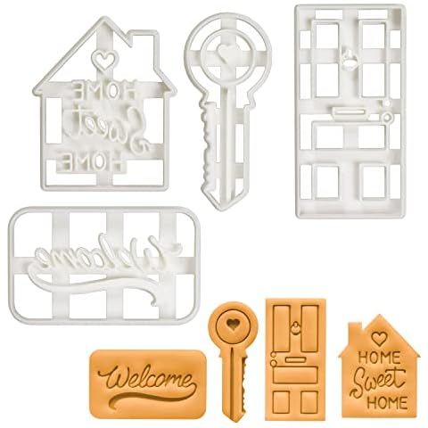 BAKERLOGY Set of 4 Housewarming Cookie Cutters Cover