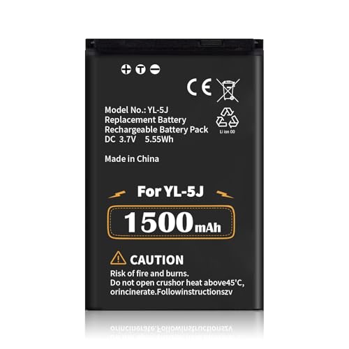 LeeCrynoid YL-5J Replacement Battery for Yealink W59R W56h W76P W56h/p W60P W77P W79P One Talk IP DECT 1500mAh 3.7V