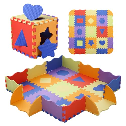 Tapis de jeu pour tout-petits avec clôture pour parc de jeu