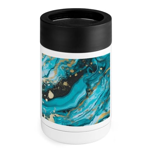 Refroidisseur de boissons en acier inoxydable premium avec manchon silicone marbre doré