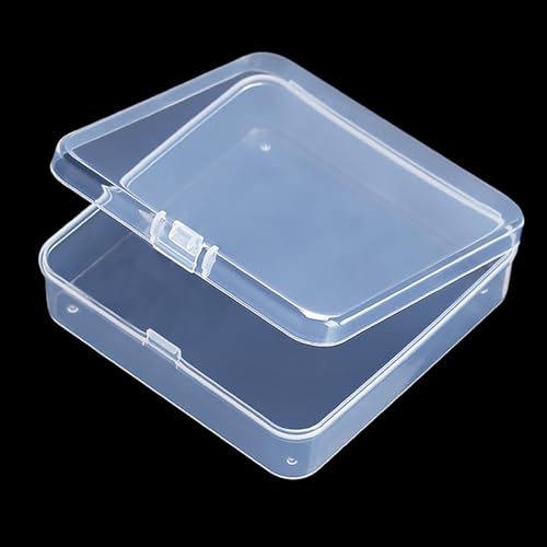 Image of 12Pcs Square Bead Organizers with Lid (3.7 x 3.7 x 1.18 inch), Small Square Plastic Clear Beads Storage Containers Box for Beads, Small Items etc