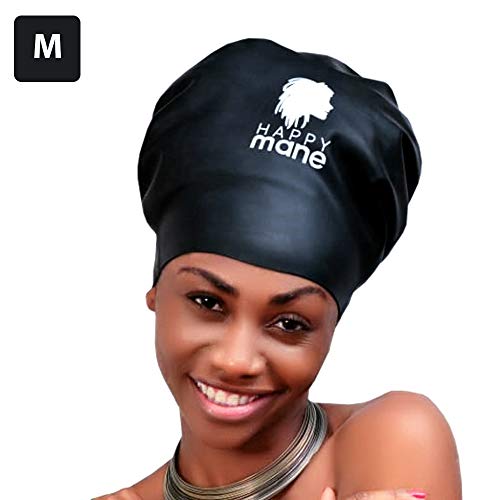 Happy Mane Silicone Swim Cap for Braids and Dreadlocks - Keeps Your Hair