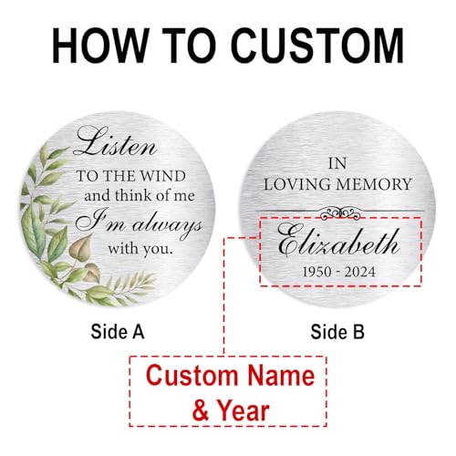 Image of ASTARIN Personalized 30 inch Memorial Wind Chimes for Outside, Bereavement Gift in Remembrance of a Loved One, Sympathy Gift for Loss of Mother Father Husband, Garden Patio Decor