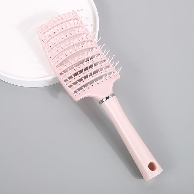 Image of KIMEE Detangling Hair Brush for Women and Men, Painless Curly and Straight Hair Brush for Wet or Dry Hair, Ergonomic Hairbrush Comb for Home, Salon, and Personal Use (Pink)