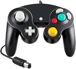 Controle Preto Com Fio Compatível com Nintendo Gamecube E Wii