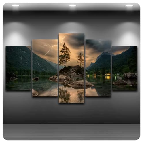 Affiches murales en toile paysage montagne et lac sans cadre pour salon