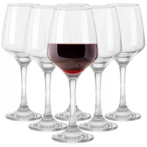 Glasmark KROSNO 1992 Weingläser Set Gläser 6 Stück 300 ml Weißweingläser Rotweingläser Wein Glas Wassergläser Coctail Dessert Spülmaschinenfest, Durchsichtig