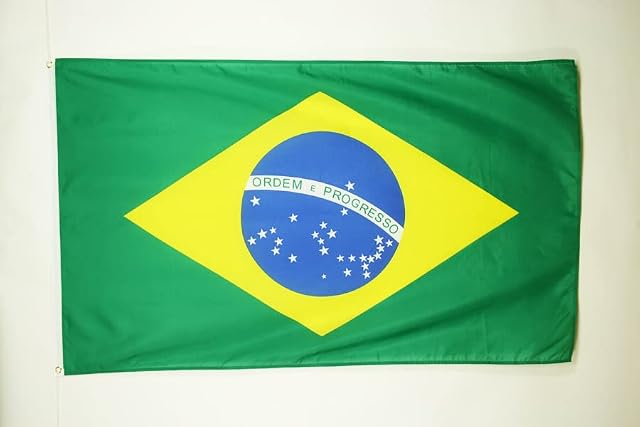 AZ FLAG Brazil Flag 3' x 5' - Brazilian flags 90 x 150 cm - Banner 3x5 ft