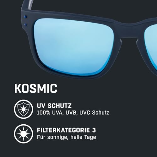 ALPINA KOSMIC - Verspiegelte und Bruchsichere Sonnenbrille Mit 100% UV-Schutz Für Erwachsene, nightblue matt, One Size