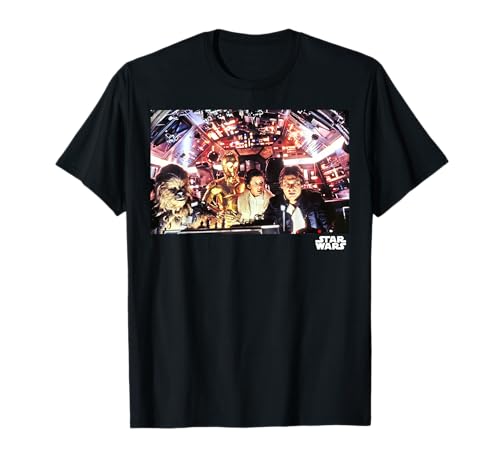 T-shirt Crew Star Wars Millennium Falcon Cockpit en coton noir pour homme