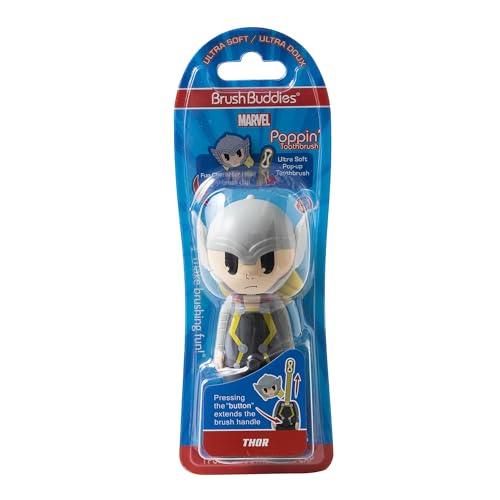Brush Buddies Marvel Thor Toothbrush for Kids, Soft Bristle Kids Toothbrush, Ultra Soft Toothbrush, Superhero Toothbrush