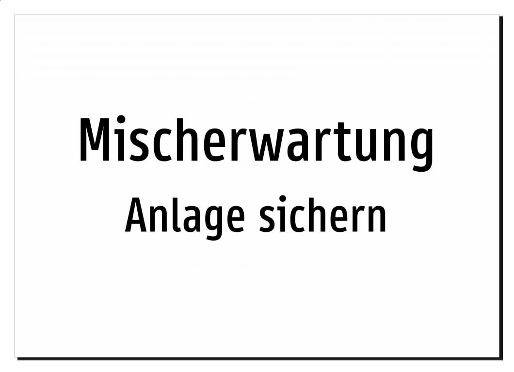 36771-DE-T-06 | Mischerwartung - Anlage sichern | Aluminiumschild A5, 210 x 148mm | nur Text, ohne Symbolgrafik