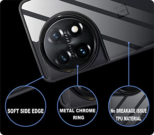 Image of A rtistque TPU Ultra Hybrid Clear Back Cover Case for Oneplus 11R 5G | Drop Protection | Transparent | Smooth Sides Grip - Black