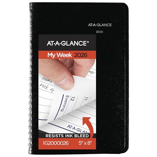 Image of AT-A-GLANCE 2026 Appointment Book Planner, Weekly, 5 inch x 8 inch, Small, DayMinder, Black (G2000026)