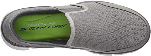 Image of Skechers Men's Equalizer Persistent Slip-On Sneaker | Casual Training, Nubuck Leather, Mesh Ventilation, EVA Cushion Midsole, Traditional Lace-up