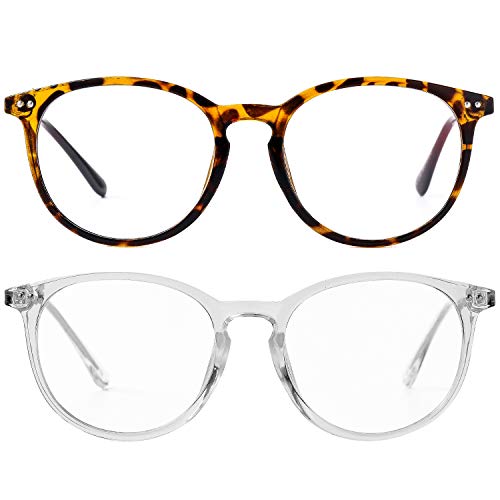 Image of Kursan Non Prescription Clear Lens Fake Glasses for Women Men Retro Round Plastic Frame Eyeglasses