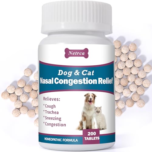 Dog and Cat Nasal Congestion Relief - Helps Relieve Sneezing Trachea Runny Nose & Nasal Congestion | Easy-to-Administer Tablets (200 ct)