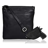 Black Nappa Genuine Leather Crossbody Sling Bag for Women/Men Small Purse