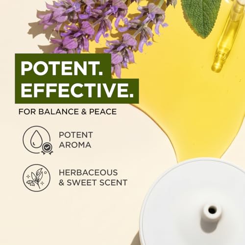 Image of 100% Pure Clary Sage Essential Oil for Skin & Diffuser - 4 Fl Oz | Clary Sage Oil for Hair & Hormone Balance Herbal Aroma for Calm, Aromatherapy Grade Oil - Gya Labs