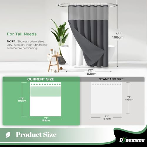 Dynamene Waffle Shower Curtain and Snap-in Liner Set Charcoal Grey, 72x78 by Dynamene - Used condition - Image 5