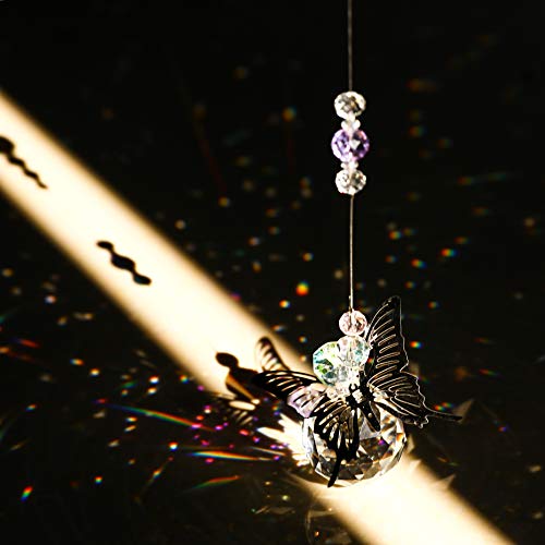 Weisipu 796AM3@#USS Crystal Hanging Decorations - Hanging Ornament Crystals Butterfly Suncatchers With Clear Crystal Ball For Home, Office, Garden Decoration thumb #4