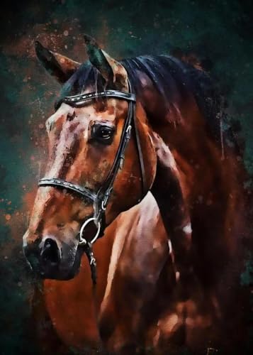 Affiche cheval au galop Baibexing peinture sur toile salon 60x90cm sans cadre