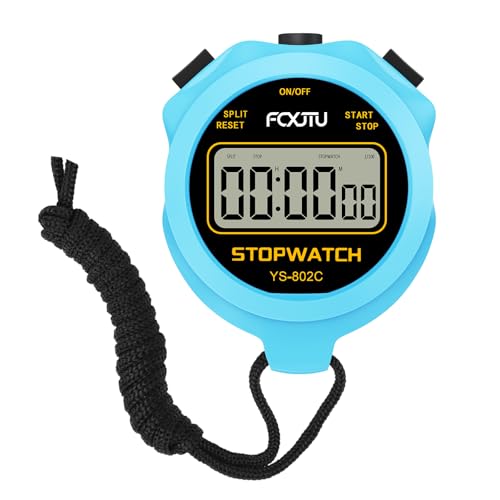 FCXJTU Digital Simple Stopwatch Timer, No Bells, No Alarm, Simple Basic Operation, Silent, Clear Display, ON/Off, Large Display for Running Training Sports Kids Coaches Referees Teachers
