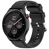 Keweni Correa Compatible con Amazfit GTR 4,22mm Correa de Silicona Deportiva de para Amazfit GTR 4 (Negro)
