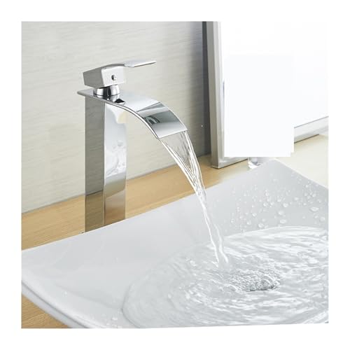 Robinet d'évier de vanité en Chrome poli style cascade haut - 4