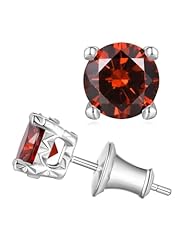 Simulated Garnet - White Gold