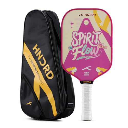 Image of Hundred Spirit X Flow - Pickleball Paddle | 13mm Core | Wide Body Power Paddle | Enhanced Sweet Spot | Ideal for Beginners & Intermediate Players | Free Paddle Bag