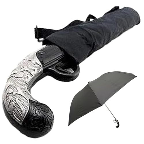 Parapluie pistolet pliable 8 os noir pour homme