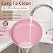 Xuanying 8 Inch Non Stick Frying Pans with Lid - 100% PFOA PFAS Free, Super Nonstick, All Stovetop Compatible Induction Gas Electric, Omelette & Egg Pan, Dishwasher Safe, Eco-Friendly Pink Pan
