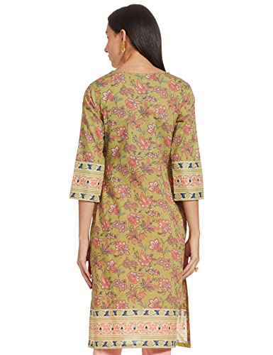 Image of Rangriti Womens Round Neck Printed Kurta
