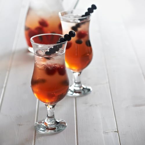 Image of Ravenhead Premium Cocktail Transparent Glasses Set of 4, 420 ml | Short Stem Tulip /Hurricane Glass for Mojito, Pina Colada, Wine & Mocktails | Elegant Bar Glass for Home & Party, Crafted in UK