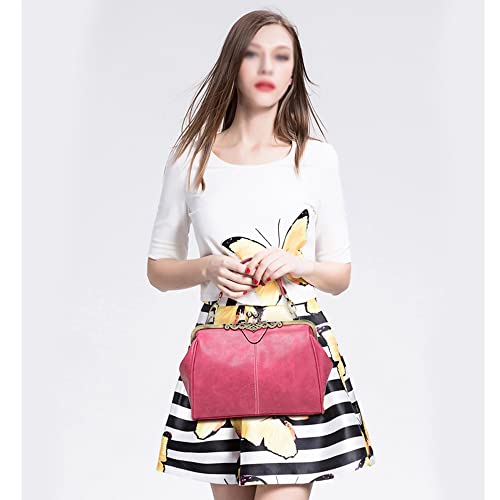 Bolso mediano de mujer tipo Tote en cuero rosa miniatura 2