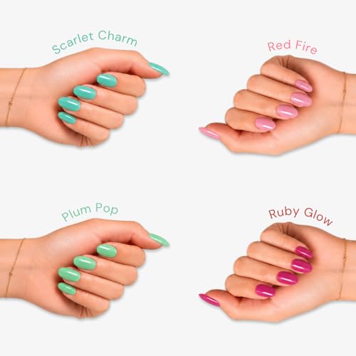 Image of 4 in 1 Glow & Go Nail Lacquer Kit | Nail Polish Set For Women, Travel-Friendly | Glossy Finish, Rich Pigment & Quick Dry Formula Nail Paint | Smooth Application - Shades Pastel Vibes 04