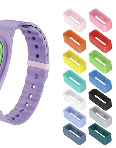 Image of 14 Pack Compatible with MagicBand+ /1.0 /2.0 Band Holder Clips, Soft Silicone Magic Band Locks Universal for 20mm Wide Bands Smart Watch Security Rings - Multicolor
