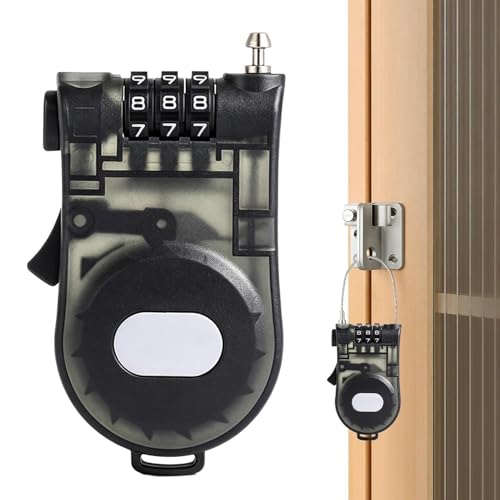 Candado De Cable De Pequeño Tamaño,Herramienta De Seguridad Extensible Con Combinación De 3 Dígitos | Candado De Combinación Retráctil - para exteriores, bicicleta, scooter, esquí, jardín, viajes, cam