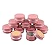BasicPacking 24 Stück 5ml Rosa Leere Rund Aluminiumdose mit Schraubdeckel Alu-Dose Aluminium Schraubdose Cremedose Kerzendosen Kosmetikdosen Blechdosen Aludose mit 24 Stück 20mm Aufkleber