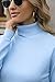 DAIMIDY Turtleneck Sweaters for Women Long Sleeve Knit Pullover Sweater Top Fall Winter Fashion Outfits Light Blue, L