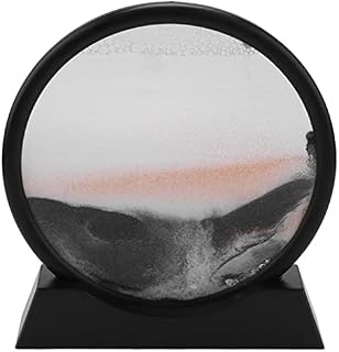 Domilay Moving Sand Art Picture Round Glass 3D Deep Sea Sandscape in Motion Display Flowing Sand Frame(7inch)