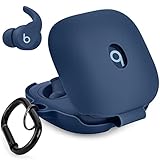 VISOOM Soft Case for Beats Fit Pro 2021 - Silicone Protective Cover for Apple Beats Pro Earbuds, Shockproof With Keychain for Men Women (Midnight Blue)