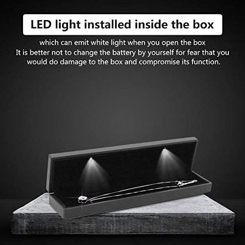 yuyte Jewelry Box, LED Lighted Engagement Necklace Box, Wedding Jewelry Display Case, Gift Storage Box, Small Gift Boxes for Jewellery, Light Up Necklace Box for Anniversary Wedding Birthday