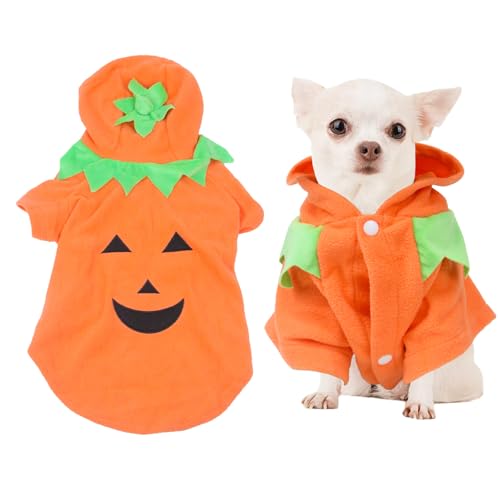 Halloween-Kürbis-Kostüm für Hunde und Katzen, lustige Haustierkleidung, für kleine Hunde, Katzen, Welpen, Größe XL