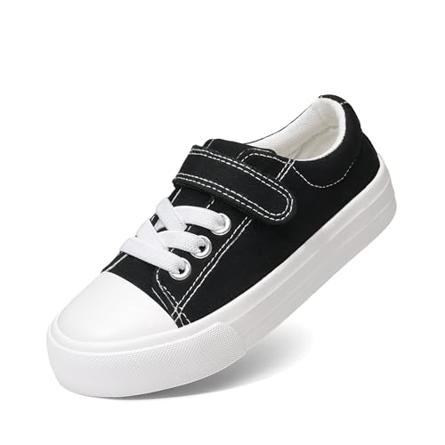 DREAM PAIRS Kids Toddler Sneakers Boys Girls Casual Canvas School Shoes 6 Toddler Black