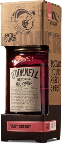 ODonnell Moonshine Very Cherry Gift Set | 700ml + Pouring Lid | 20% ABV | Cherry Liqueur Gift in Mason Jar