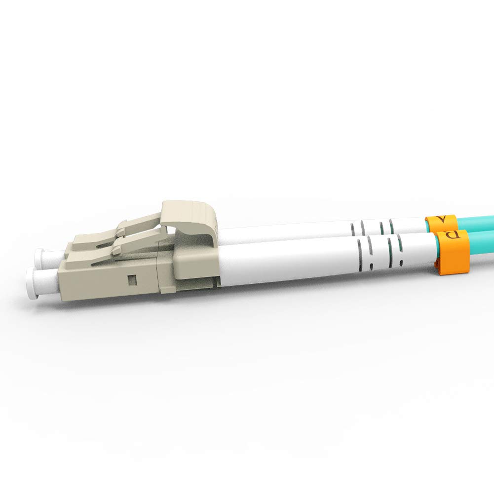 VANDESAIL Fiber Patch Cable, 10G Gigabit Fiber Optic Cables with LC to LC Multimode OM3 Duplex 50/125 OFNP (2M, OM3-2Pack)